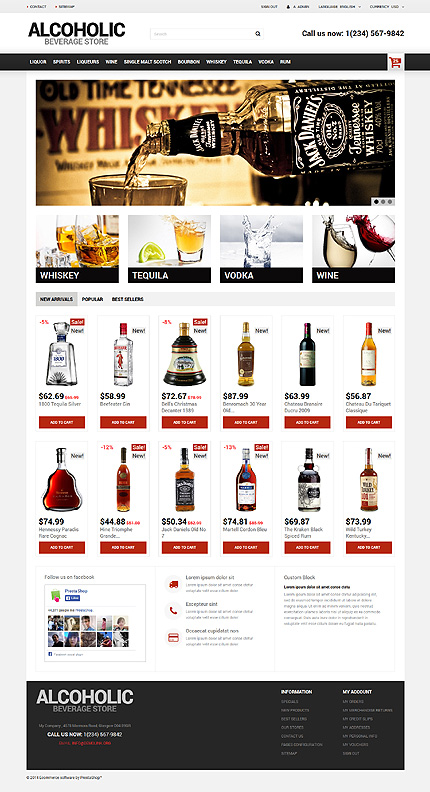  Alcoholic Beverage Store PrestaShop Theme