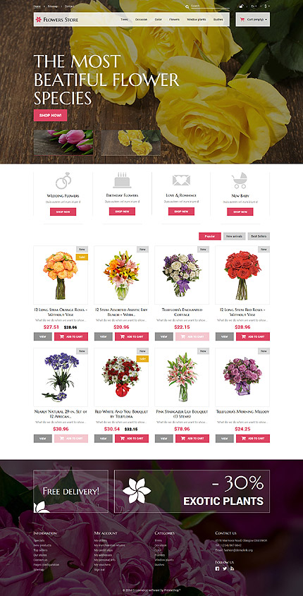  Flowers for Special Occasions PrestaShop Theme