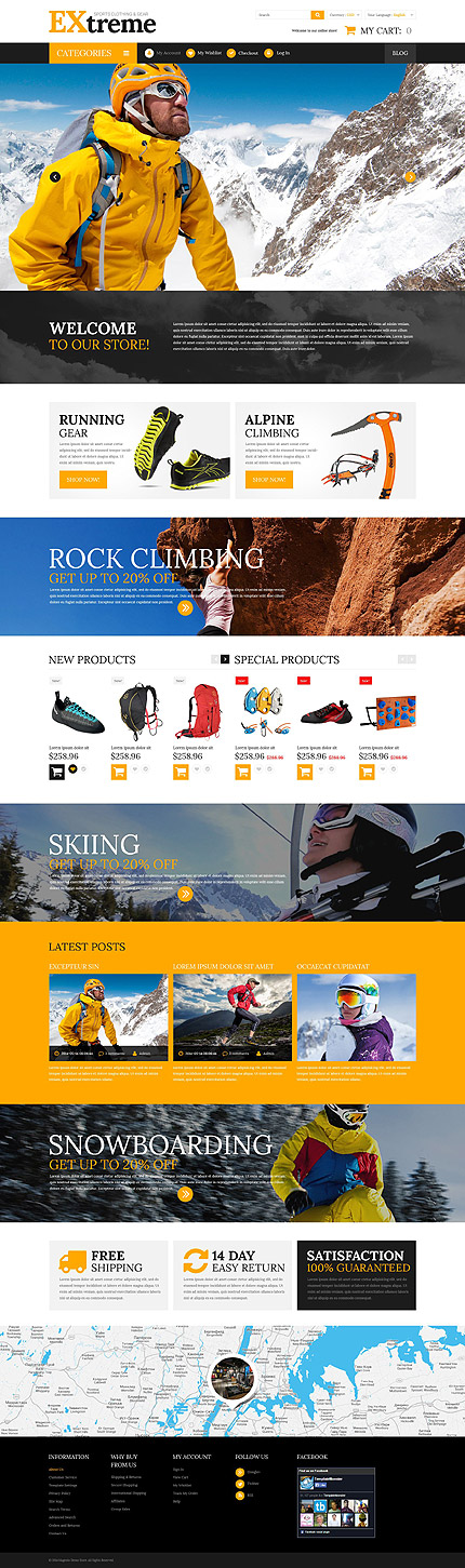  Extreme Sports Clothing Gear Magento Theme