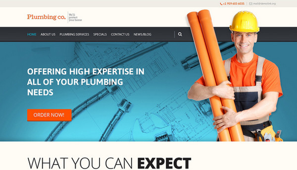 plumbing services wordpress theme