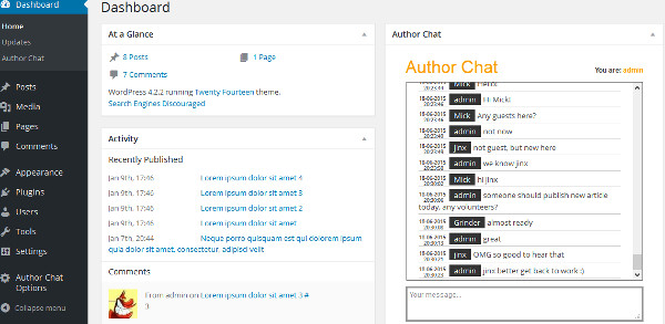 chat plugin autores