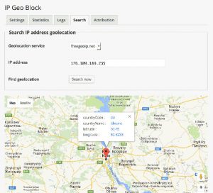 IP Geo bloqueador de usuarios spam para WordPress